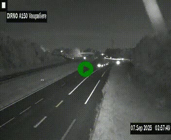 Webcam autoroute A150 à hauteur de La Vaupalière en périphérie de Rouen. Vue orientée vers Rouen
