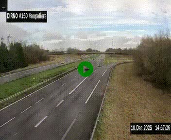 Webcam autoroute A150 à hauteur de La Vaupalière en périphérie de Rouen. Vue orientée vers Rouen