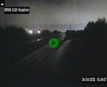 Webcam autoroute A150 à hauteur de La Vaupalière en périphérie de Rouen. Vue orientée vers Rouen