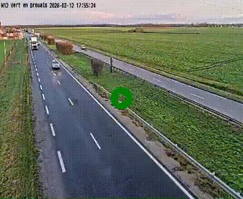 Webcam à hauteur de Vert-en-Drouais sur la N12, en périphérie de Dreux. Vue orientée vers Alençon