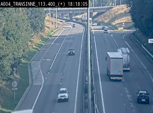 Webcam dans les Ardennes sur l'E411 à hauteur de Transinne. Vue orientée vers le sud de la Belgique