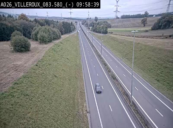 Webcam autoroute A26/E25 à hauteur de Vaux-sur-Sûre, à la jonction avec la N85 en direction de Liège - BK 83.6