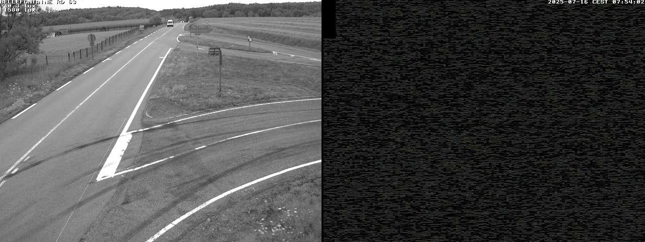 Webcam à Bellefontaine dans les Vosges à 552 mètres d'altitude sur la D63, à la jonction avec la D20A