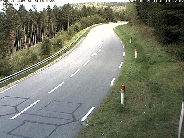 Webcam à 406 mètres d'altitude au niveau du col du haut du bois sur la RD32