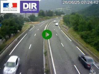 Caméra sur la Nationale 90 (N90) à La Léchère, en direction et à proximité d'Albertville