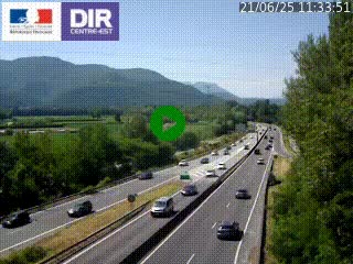 Caméra trafic à Meylan sur la Rocade-Sud de Grenoble en direction d'Aix-en-Provence