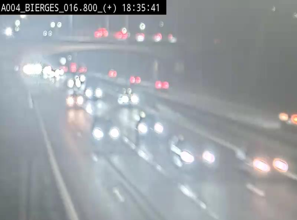 Webcam à Wavre, à hauteur de la sortie 5 Bierges. Vue orientée vers Namur