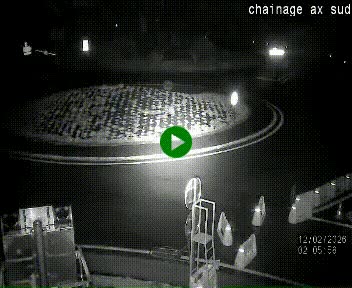 Webcam au nord d'Ax-les-Thermes au niveau de l'aire de chaînage de la N20. Vue orientée vers les Pyrénées, en direction de Pas de la Case