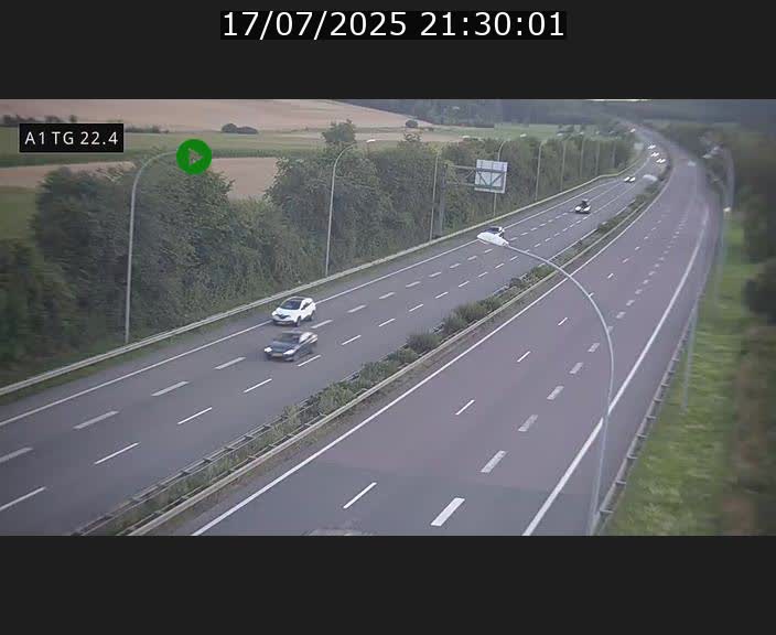 Traffic live webcam Luxembourg Flaxweiler - A1 direction Luxembourg - BK 22.4