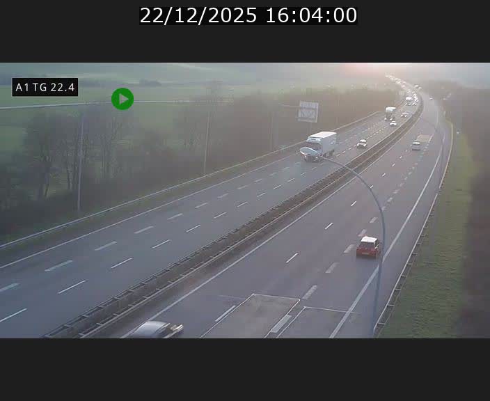 Traffic live webcam Luxembourg Flaxweiler - A1 direction Luxembourg - BK 22.4