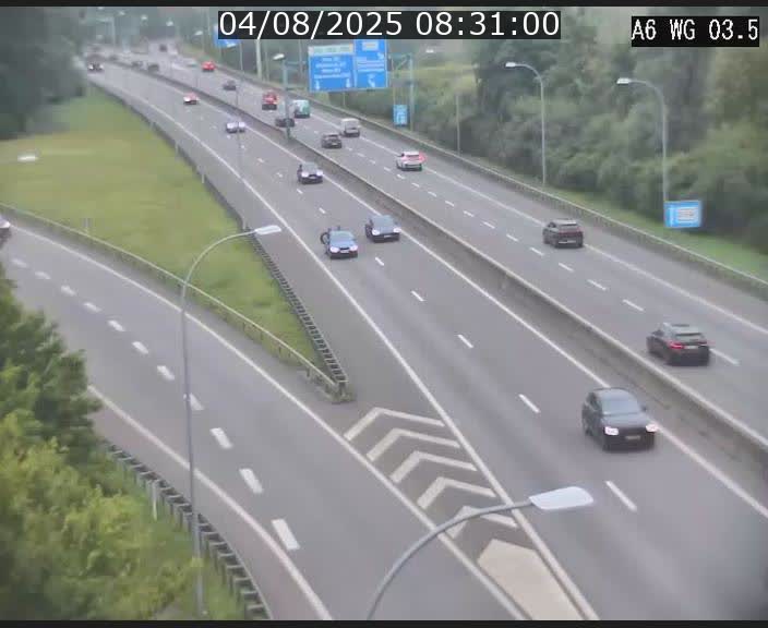 Traffic live webcam Luxembourg - Croix de Cessange - A6 - BK 3.5 - direction France/Allemagne