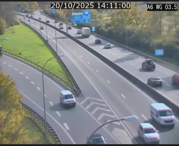 Traffic live webcam Luxembourg - Croix de Cessange - A6 - BK 3.5 - direction France/Allemagne