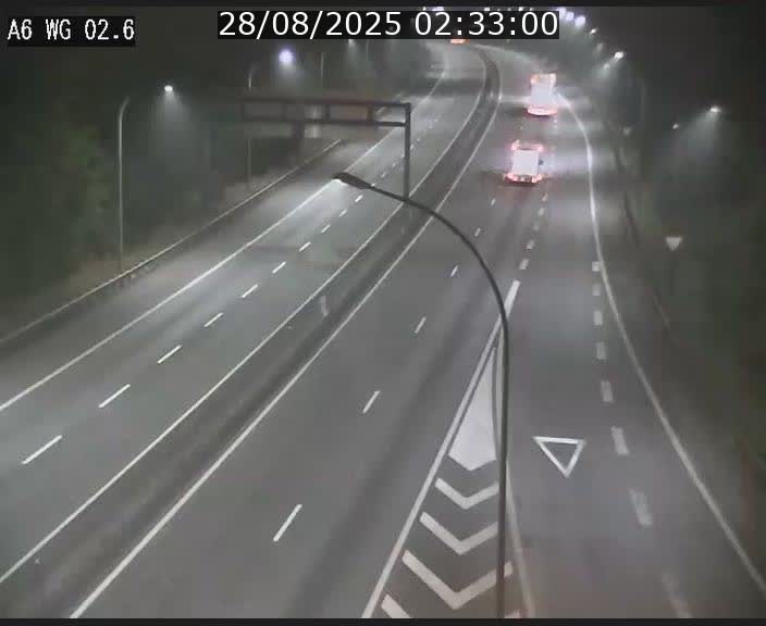 Traffic live webcam Luxembourg Croix de Cessange - A6 - BK 2.6 - direction France/Allemagne