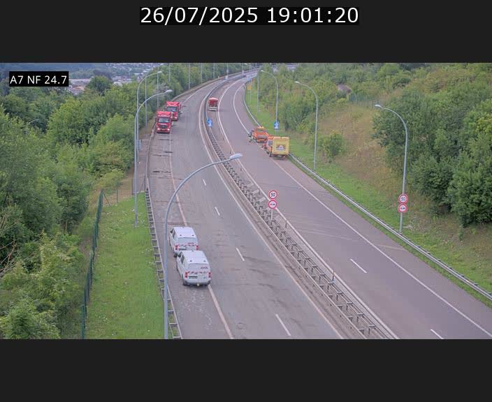 Caméra trafic Luxembourg - A7, Schieren direction Mersch