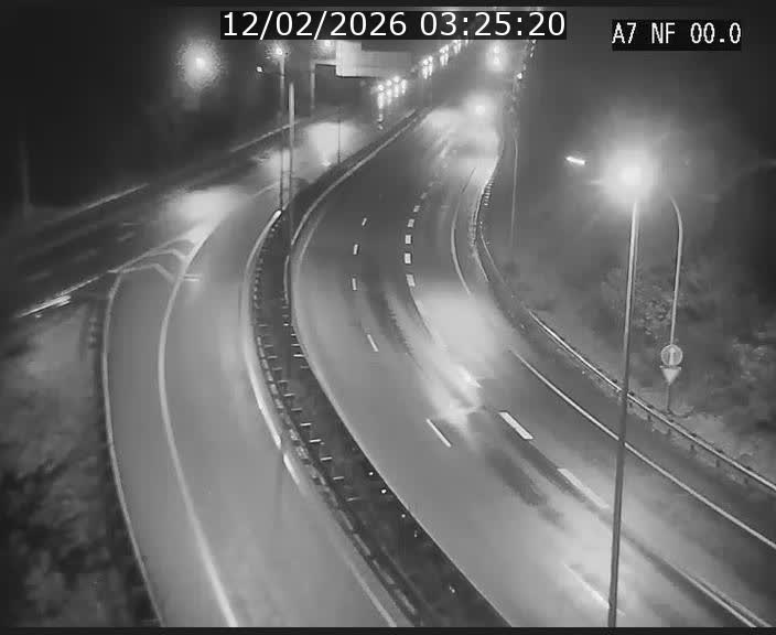 Caméra autoroute Luxembourg A7 - Echangeur A1/A7 Grünewald direction Tunnel Stafelter