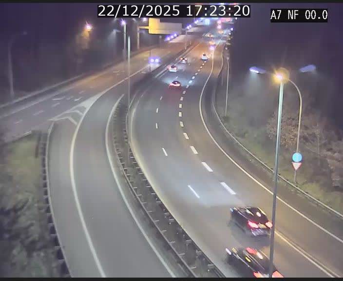 Caméra autoroute Luxembourg A7 - Echangeur A1/A7 Grünewald direction Tunnel Stafelter