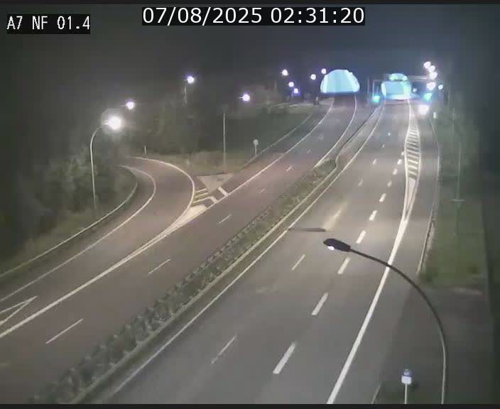 Caméra autoroute Luxembourg A7 - Echangeur Waldhaff - direction Tunnel Stafelter