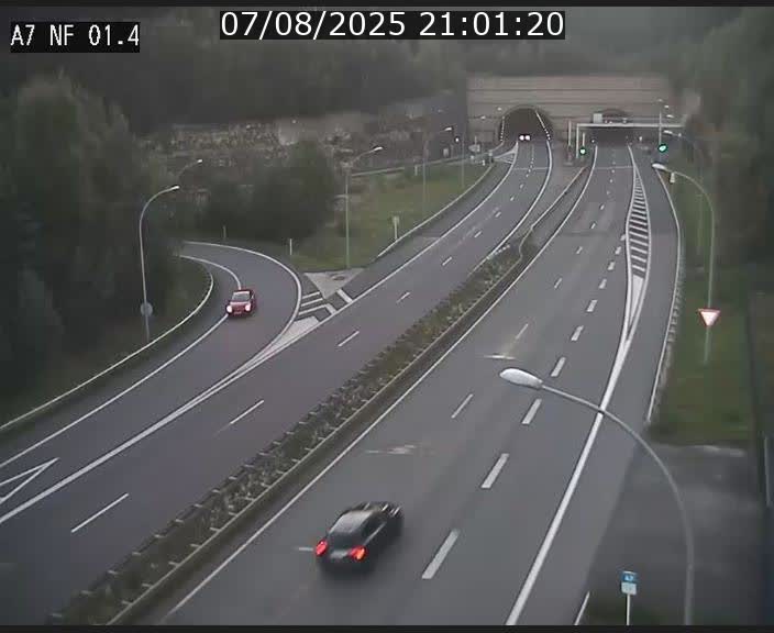 Caméra autoroute Luxembourg A7 - Echangeur Waldhaff - direction Tunnel Stafelter