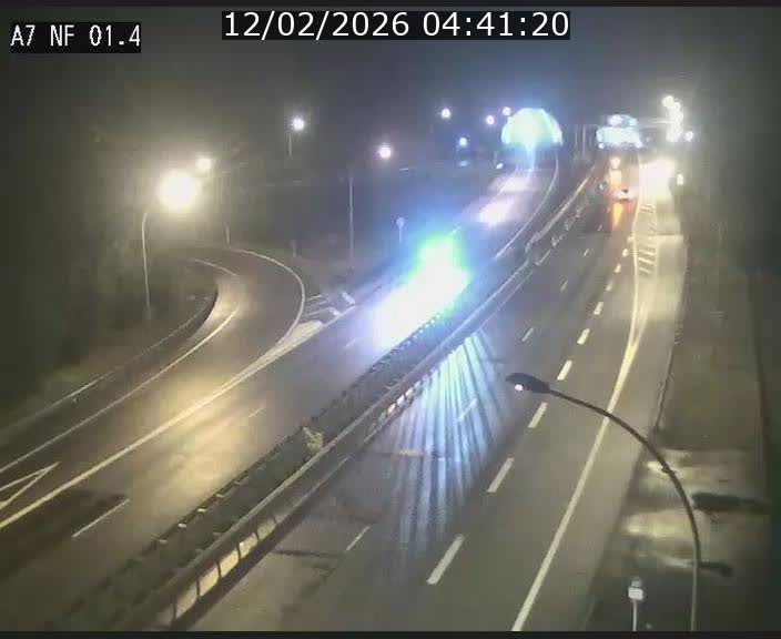 Caméra autoroute Luxembourg A7 - Echangeur Waldhaff - direction Tunnel Stafelter