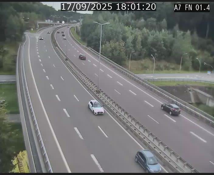 Caméra autoroute Luxembourg A7 - Tunnel Stafelter - direction Echangeur Grünewald