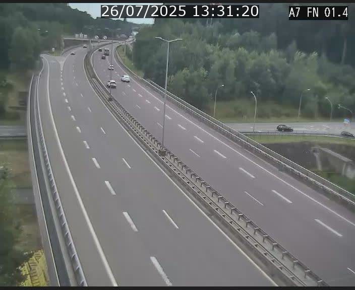 Caméra autoroute Luxembourg A7 - Tunnel Stafelter - direction Echangeur Grünewald