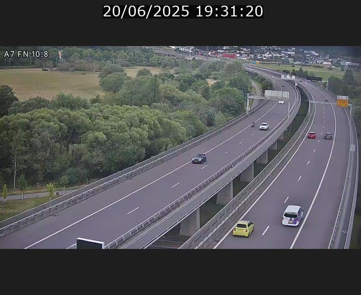 Caméra trafic Luxembourg - A7, Tunnel Gousselerbierg, sortie sud, direction rond-point Lorentzweiler (BK 10.8)