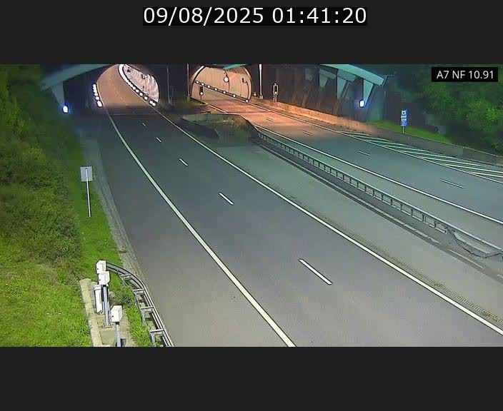 Caméra trafic Luxembourg - A7, Tunnel Gousselerbierg, entrée sud, direction Mersch