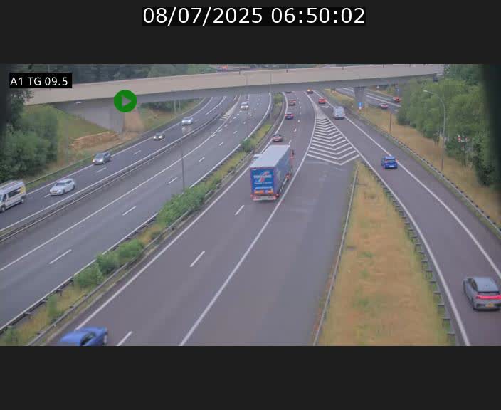 Traffic live webcam Luxembourg Jonction Grünewald - A1 direction Luxembourg-ville - BK 9.5