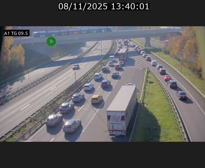 Traffic live webcam Luxembourg Jonction Grünewald - A1 direction Luxembourg-ville - BK 9.5