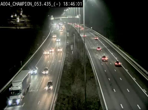 Webcam E411 à Champion, à proximité de Namur. Vue orientée vers Bruxelles