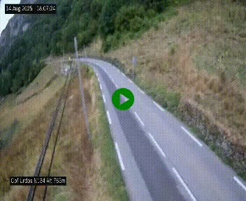 Webcam dans les Pyrénées Atlantique au niveau du col d'Urdos et du fort du Pourtalet sur la N134, en direction du Col et du tunnel du Somport, à 765 mètres d'altitude