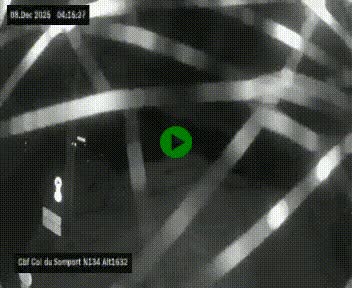 Webcam au col du Somport, côté français, sur la N134, dans les Pyrénées, en direction de l'Espagne, à 1632 mètres d'altitude