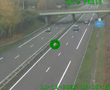 Caméra routière sur l'autoroute A20 au nord de Limoges, à la jonction avec la N520. Vue orientée vers Paris