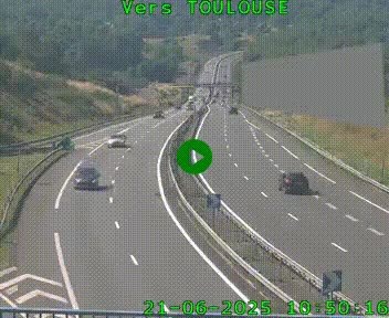 Caméra routière sur l'autoroute A20 à Noailles, en périphérie de Brive-la-Gaillarde. Vue orientée vers Toulouse