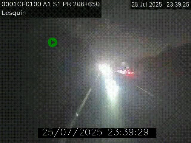 Webcam autoroute A1 à hauteur de Lesquin. Vue orientée vers Lille