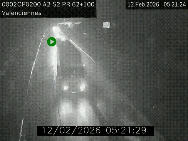 Webcam autoroute A2 à Valenciennes. Vue orientée vers Maubeuge et Mons (Belgique)