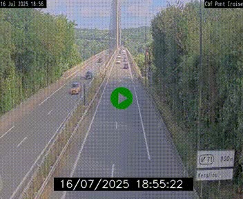 Webcam sur la N165 après le Pont de l'Iroise, à l'entrée de Brest