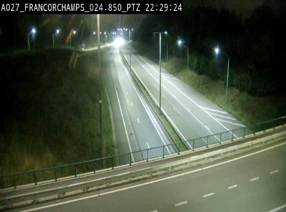 Webcam E42 (A27) dans les Ardennes à Francorchamps, à proximité du circuit de Spa. Vue orientée vers Liège