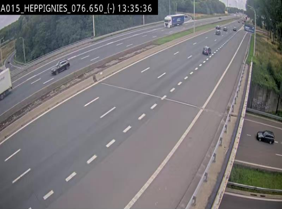Webcam autoroute Belgique - Heppignies - E42 direction Namur - BK 76.4