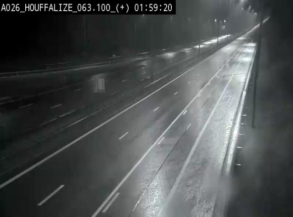 Webcam autoroute des Ardennes (E25/A26) à hauteur d'Houffalize. Vue orientée vers Baraque de Fraiture