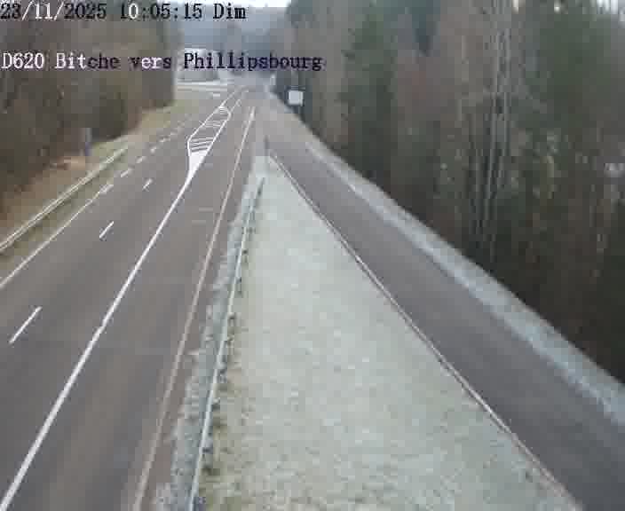 Webcam sur la D620, sur le contournement de Bitche. Vue orientée vers Philippsbourg