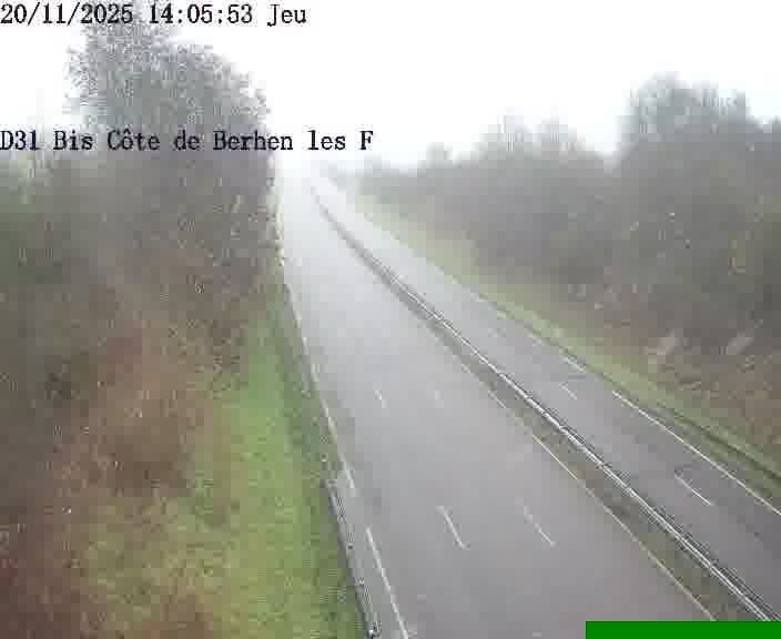 Webcam de surveillance sur D31bis (France) à Behren-lès-Forbach, cadrée vers Sarreguemines, proposant une information routière utile aux déplacements quotidiens.