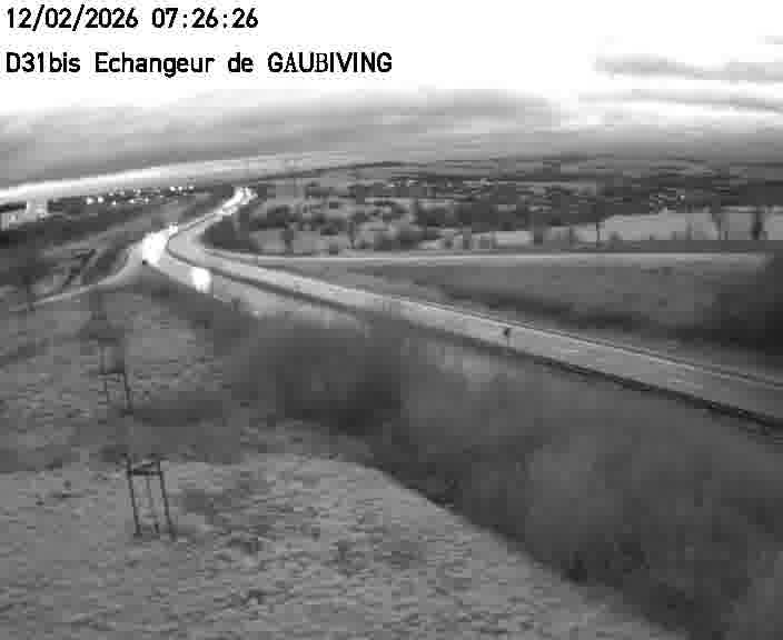 Dispositif d’observation sur D31bis (France) à Gaubiving, en direction de Sarreguemines, offrant une visualisation fiable des conditions de circulation.