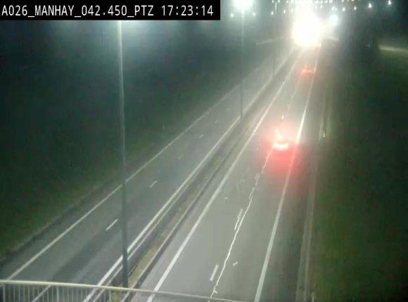 Webcam autoroute A26/E25 à hauteur de Manhay, à la jonction avec la N651 en direction de Liège - BK 42.4