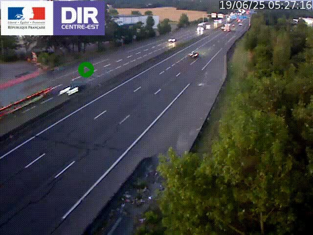 Caméra de circulation à Saint-Priest à la jonction entre l'A43 et l'A46 en direction de Marseille
