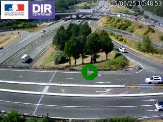 Webcam traffic à Grenoble-sud sur l'autoroute A480. Vue orientée vers l'entrée et la sortie de Grenoble