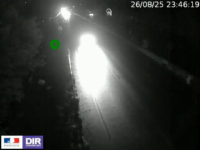 Webcam à Bron sur l'A43 à la jonction avec le boulevard périphérique de Lyon (D383). Vue orientée vers Lyon