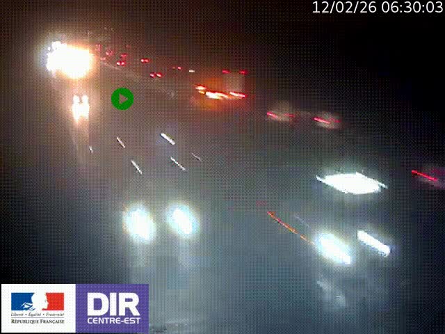Caméra trafic à la jonction entre l'A46 (Rocade-est de Lyon) et l'A42 à hauteur de Vault-en-Velin en direction de Marseille