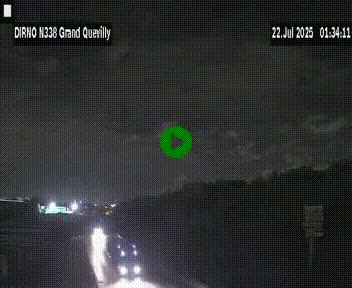 Webcam routière sur N338 à hauteur de Grand-Quevilly en périphérie de Rouen. Vue orientée vers Rouen