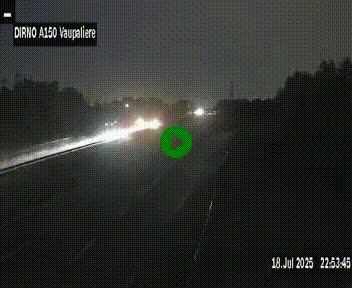 Webcam autoroute A150 à hauteur de La Vaupalière en périphérie de Rouen. Vue orientée vers Rouen